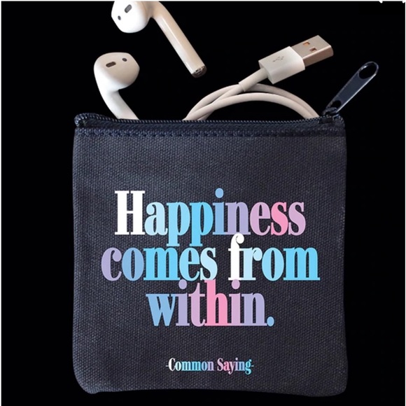 SPECIAL BUNDLE: Set of TWO 4.25” Quotable Positive Message Black Zip Mini Bags - Picture 4 of 10